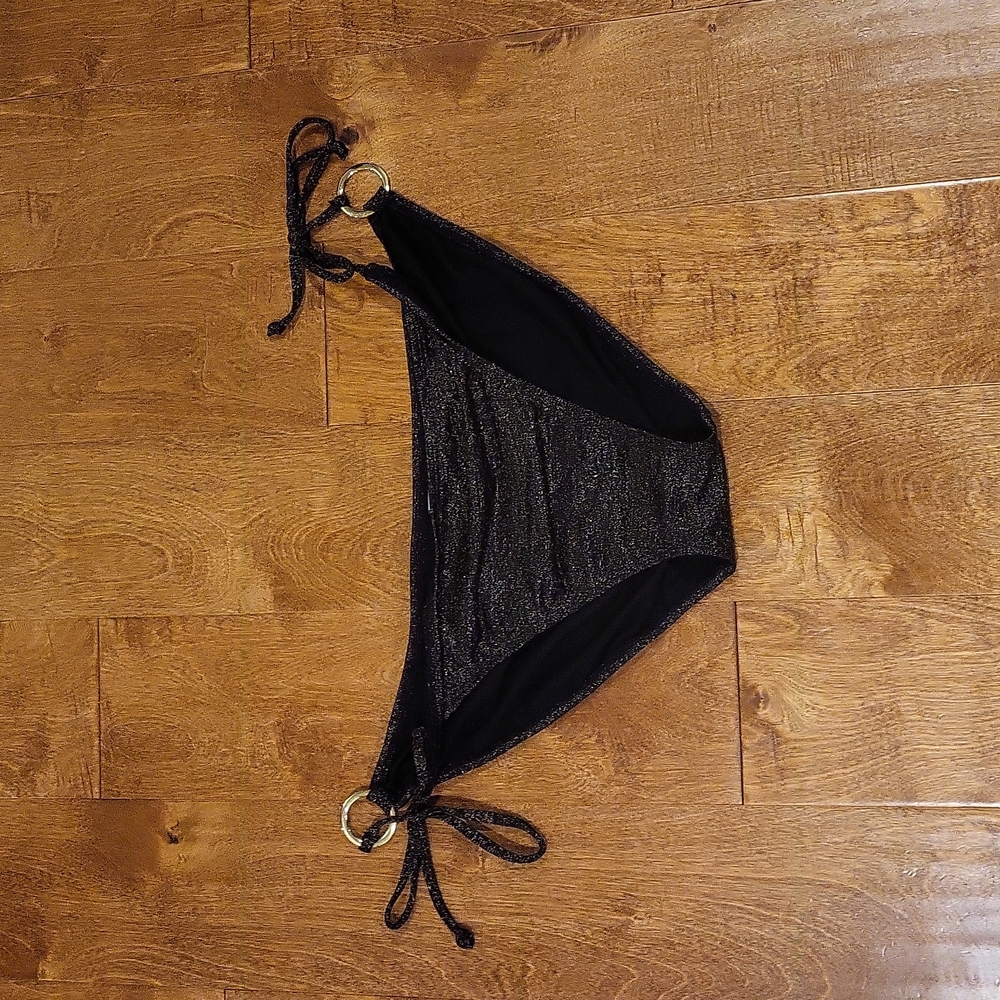Women's Old Navy Black with Gold Rings Swim Bottom, Bottom Only Size XL